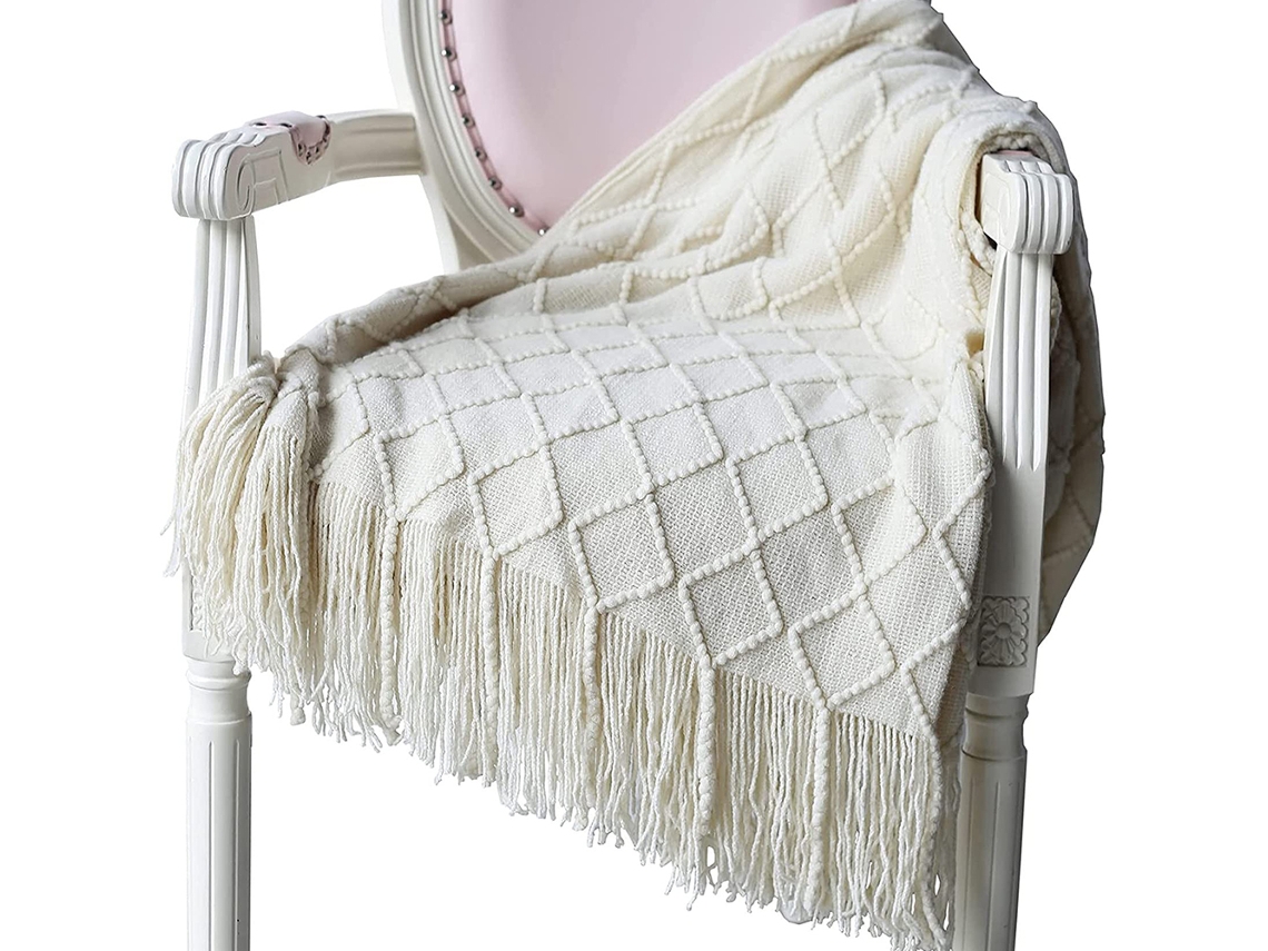 Manta De Lana De Punto (130x230cm), Beige
