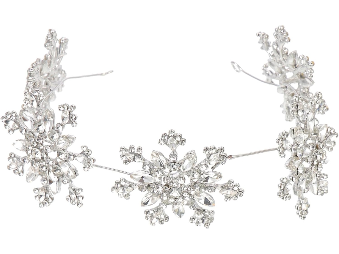 Diadema Con Copo De Nieve Y Diamantes De Imitación Brillantes De Nuobesty, Accesorio Para El Cabello Para Bodas Y Fiestas.