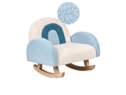 Mecedora infantil de felpa Beliani Ombo De Bouclé azul 44x53x48