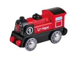 Tren De Madera Motorizado Con Batería Para Niños, Locomotora N.° 1, Juego De Vías Rojas.