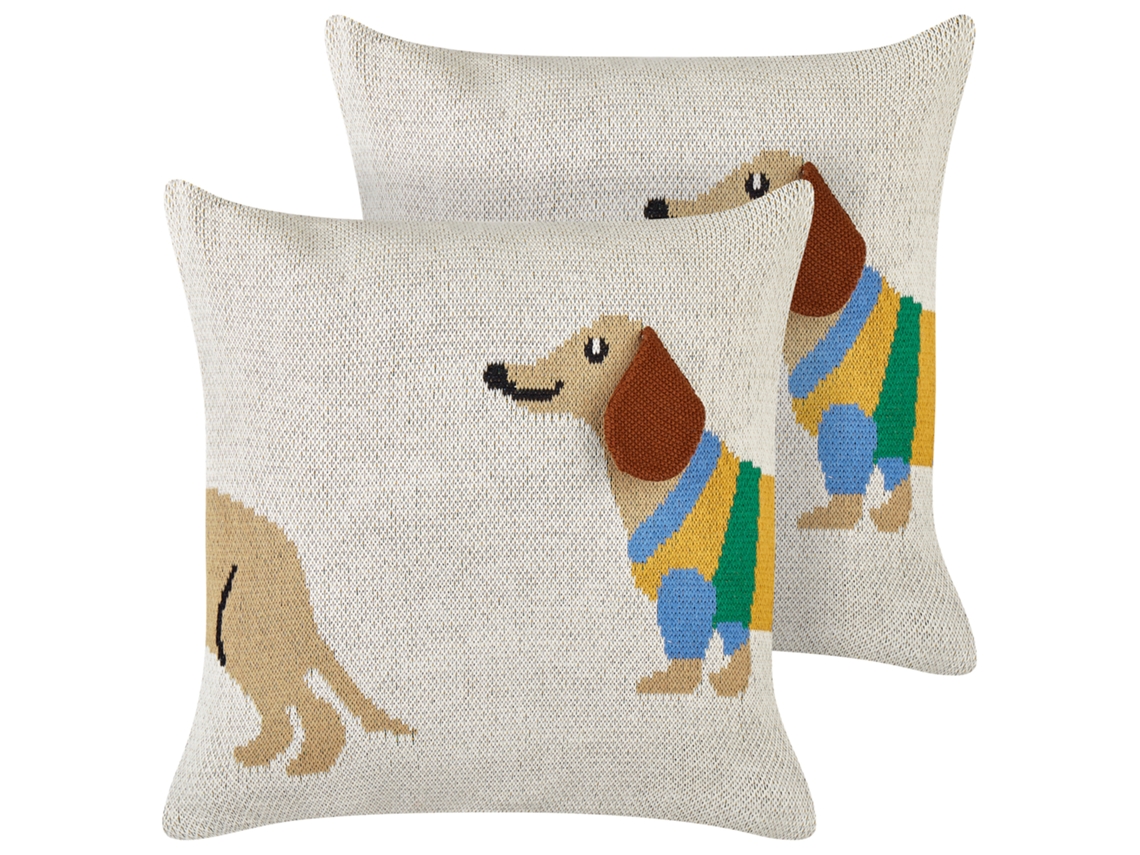 Cojines infantiles decorativos BELIANI Battal de Algodón Beige 45x45x10
