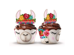 Accesorios Y Envoltorios Para Cupcakes - Juego De 24 - Artículos Para Fiestas (llama)
