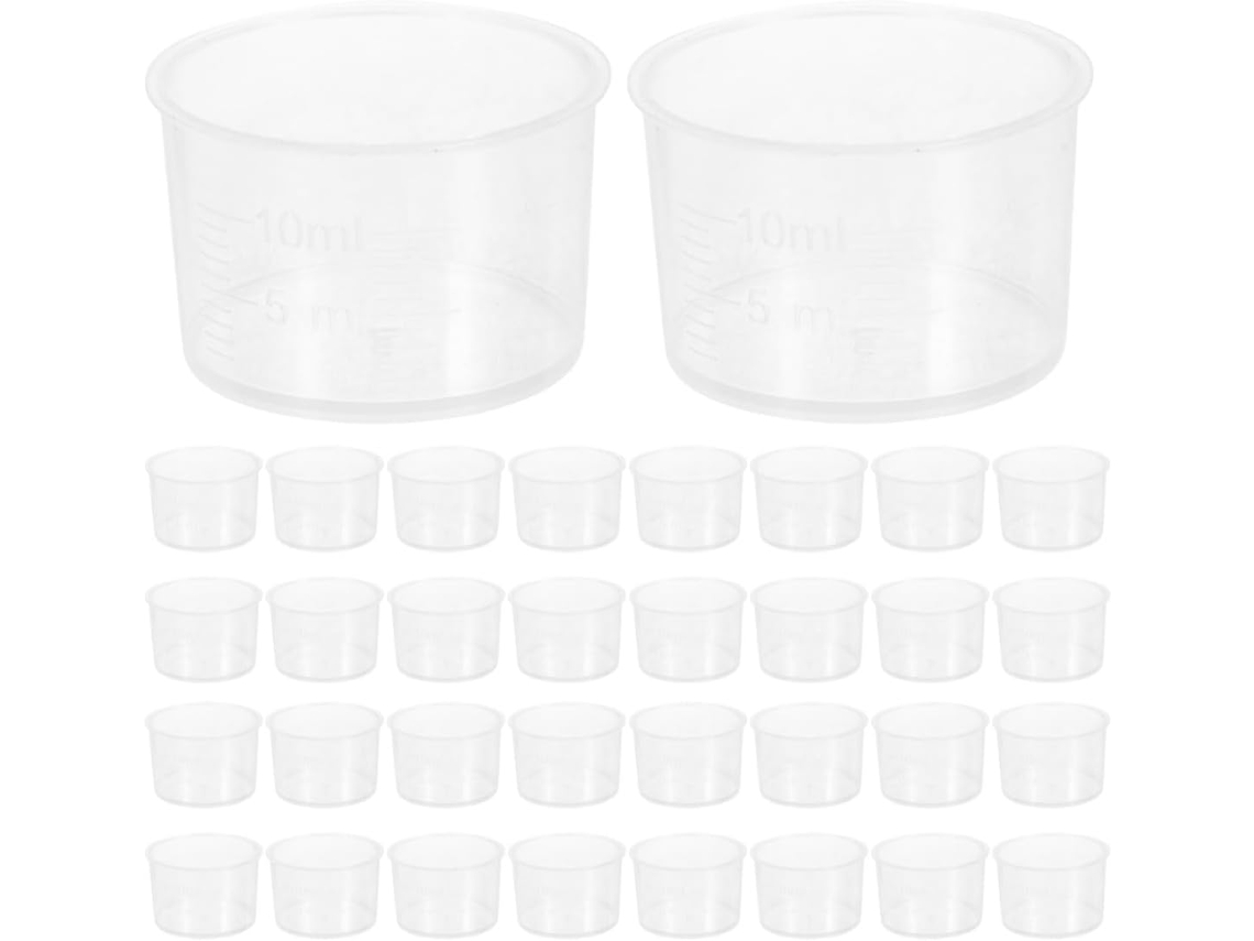 Juego 200 Vasos Medidores Graduados Plástico Transparente Para Líquidos, Pintura, Resina Epoxi