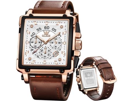 VEANXIN Reloj de acero inoxidable resistente al agua con cronógrafo de buceo profesional de silicona para hombre con fecha(marrón plata)