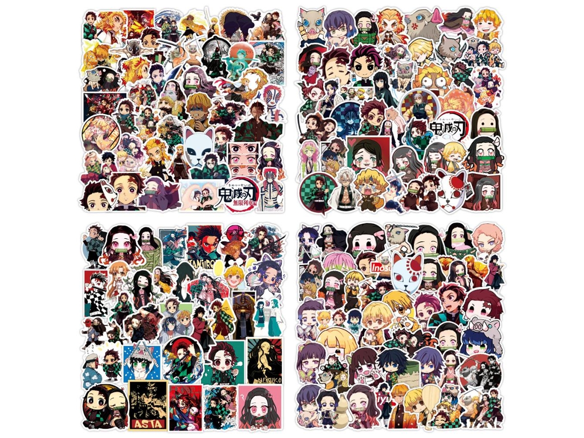 200 pegatinas de anime clásicas divertidas e impermeables para botellas, patinetas y teléfonos móviles, color dorado.