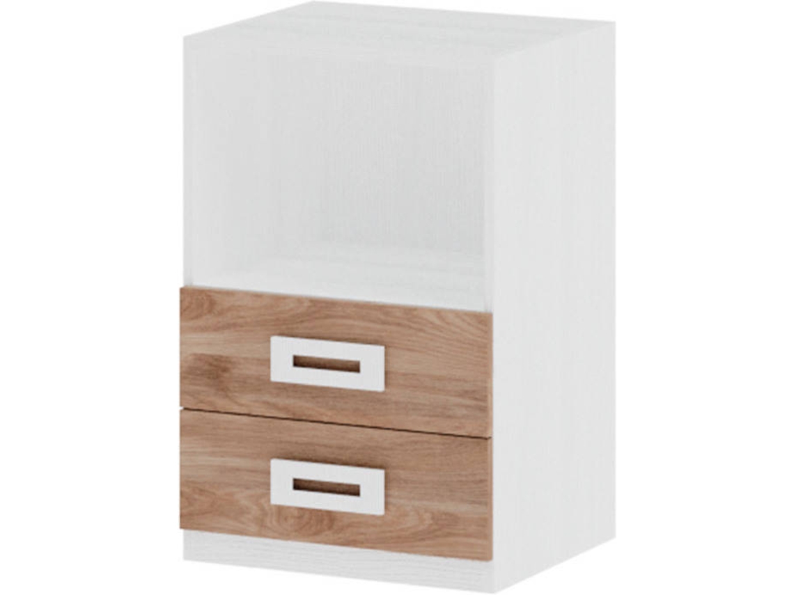 Mesita de Noche MUEBLAM Nieve Roble Melamina (48x73x42 cm)