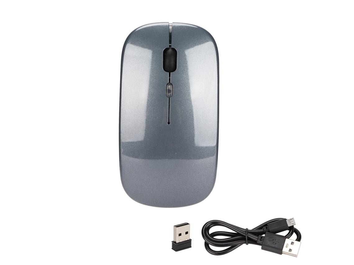 Ratón Inalámbrico 2.4g, Modo Dual, Led, Transpirable, Batería Recargable De 500 Mah, Dpi Ajustable, Para Uso De Oficina, Gris.
