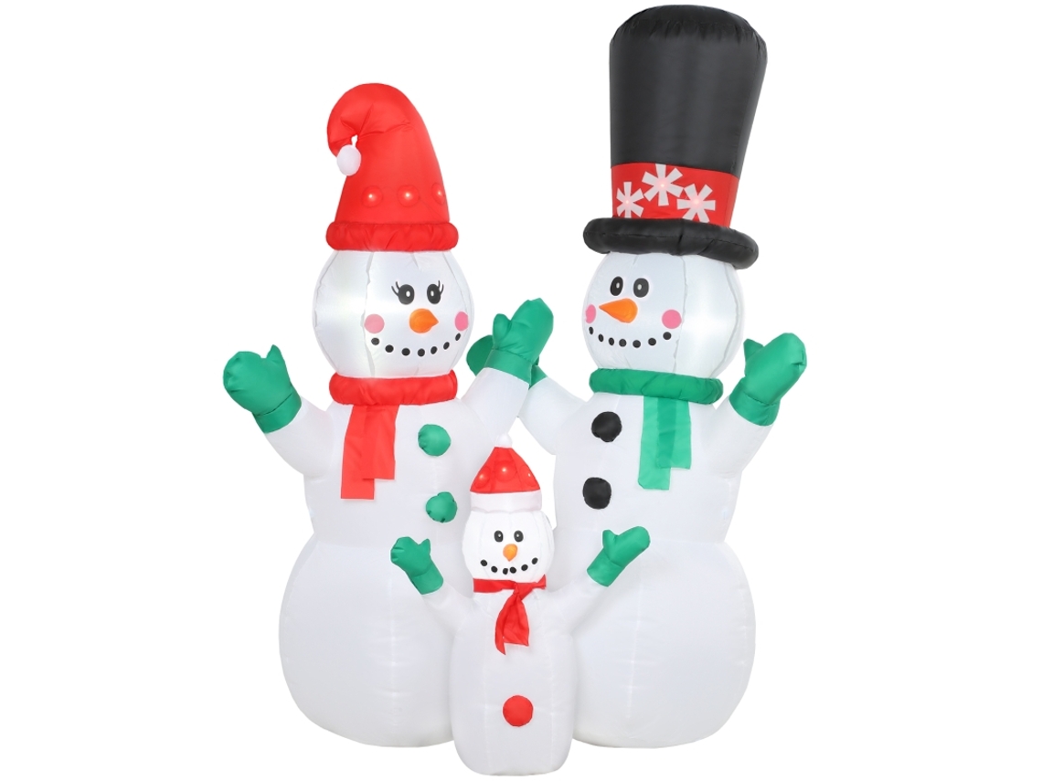 Familia De Muñecos De Nieve Inflables Navideños De 1,8 M Con Luces Led Para Interiores Y Exteriores.