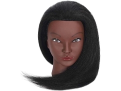 Cabeza De Maniquí De Cabello 100% Humano, 40 Cm, Para Practicar Trenzado Y Peinado (solo En Color Negro).