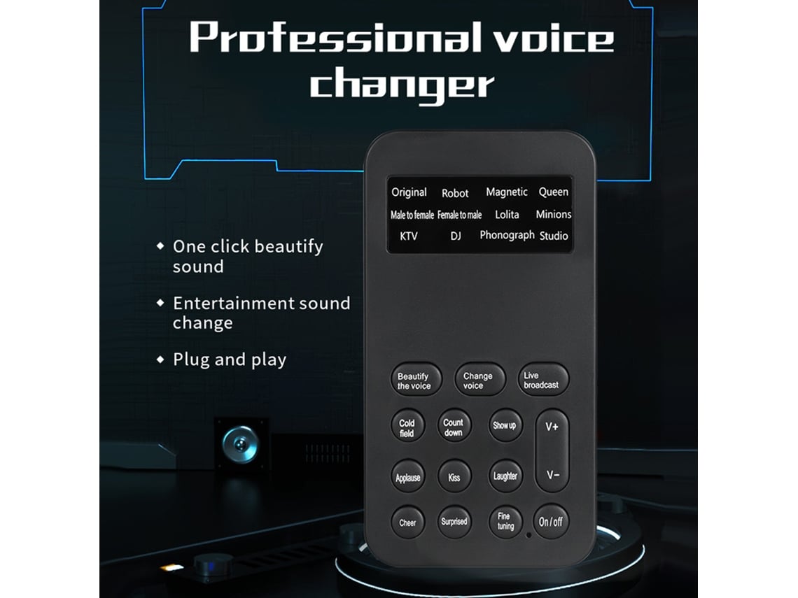 Máquina De Efectos De Sonido Y Cambiador De Voz Portátil Plug Play Con 12 Modos Y 8 Efectos Para Transmitir A Teléfonos Móviles, Tabletas Y Ordenadores.