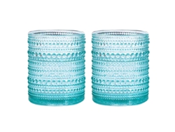 Juego de 2 vasos vintage de cristal de 355 ml, transparentes, con relieve, para cerveza, cócteles y whisky.