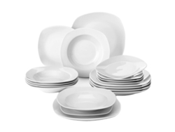 Juego de vajilla de 18 piezas, porcelana ecológica, apto para microondas y lavavajillas, 18 piezas OEM