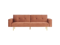 Sofá cama BELIANI Visnes de Terciopelo Marrón 218x81x80