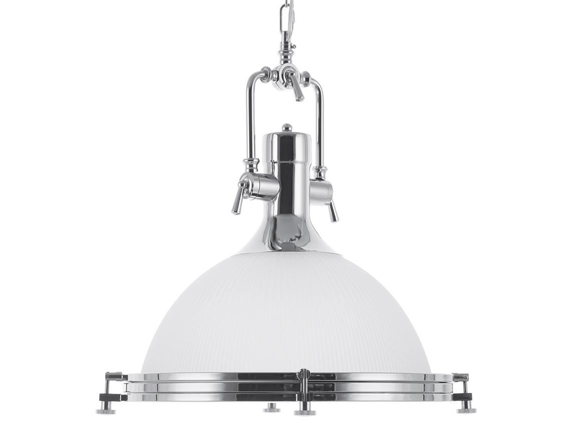 Lámpara de techo BELIANI Ebron de Vidrio Blanco 38x38x114