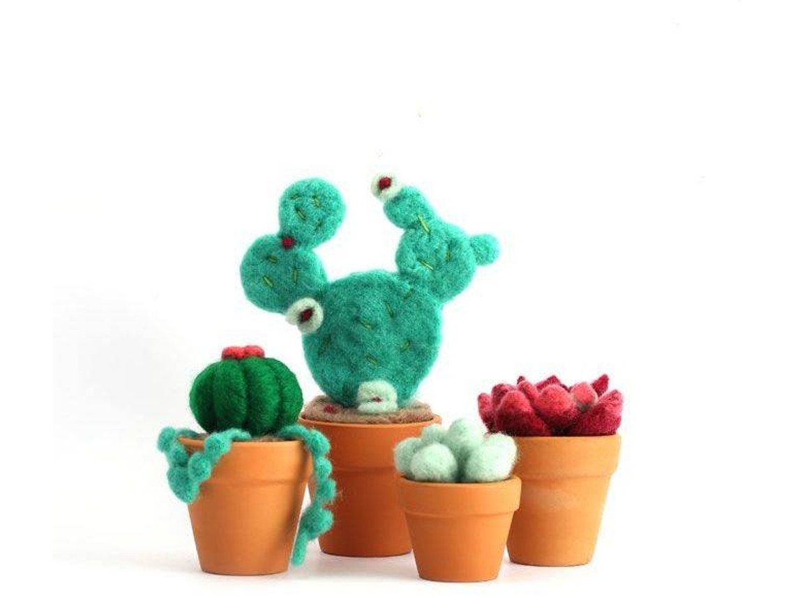 Caja de Lana Cardada GRAINE CRÉATIVE Cactus Pequeño