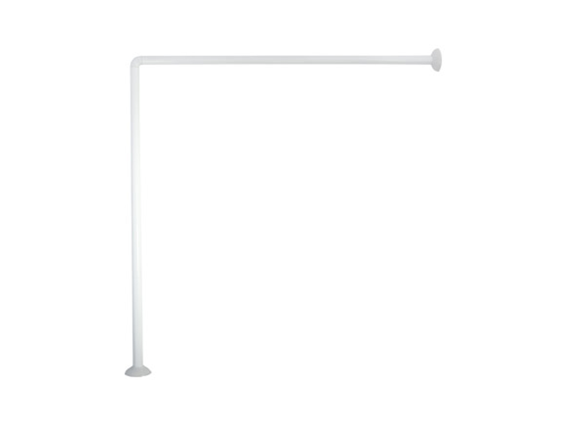 Barra de Ducha Angular Cortina Baño Blanca MSV