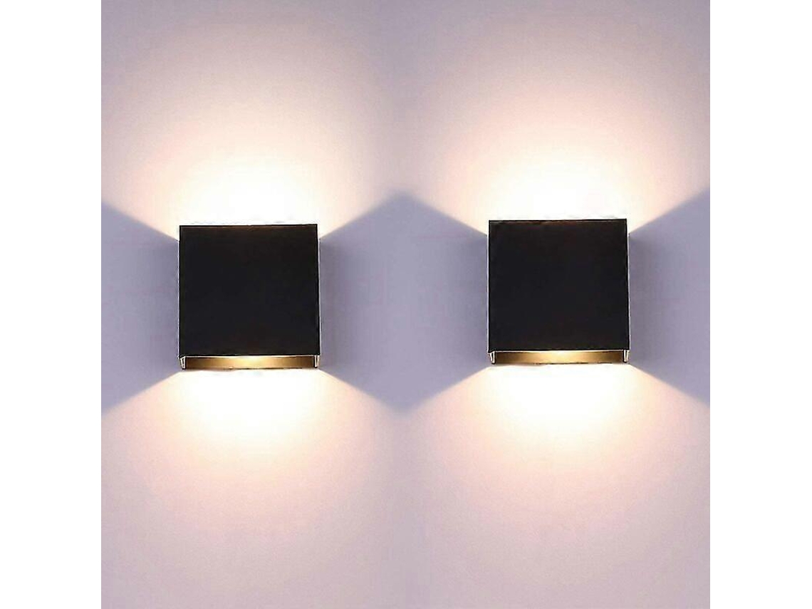 Rebe-2 Pack Lámpara De Pared Led Interior Moderna 6w Aluminio Blanco Cálido Para Sala Dormitorio Baño Cocina