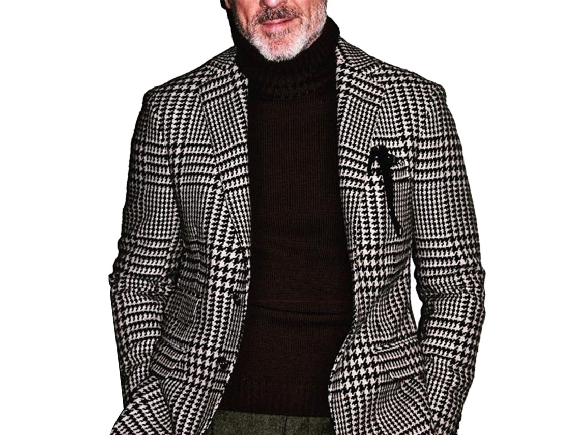 Chaqueta De Traje Casual De Hombre, Ajustada, A Rayas, De Un Solo Botón, Para Negocios Y Uso Diario. Talla M.