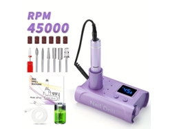 Conjunto Manicura/pedicura Eifson Lima Eléctrica 45000rpm Base Cargadora (morado)