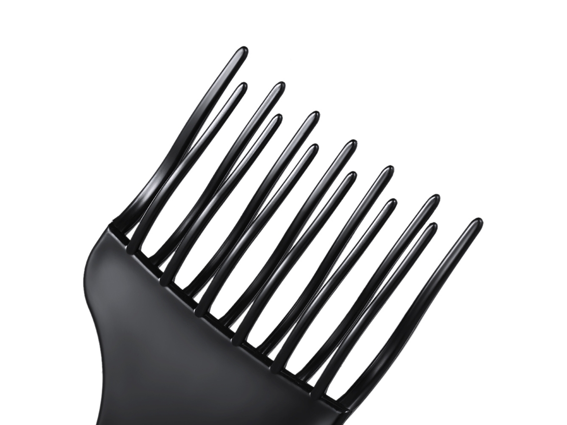 Peine De Pelo Afro Insertable De Plástico Con Dientes Altos Y Bajos, Herramienta De Estilismo Para Cabello, Unisex, Negro