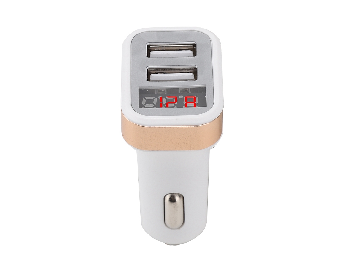 Cargador De Coche (pantalla Led, Carga Dual Usb)