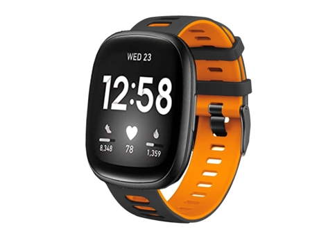 Correa para Fitbit by Google Versa 2 Negro y Naranja