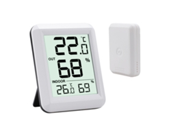 Termômetro Interno Higrômetro com Sensor Externo Ambiente Sem Fio Display Lcd Grande Interruptor ℃/℉