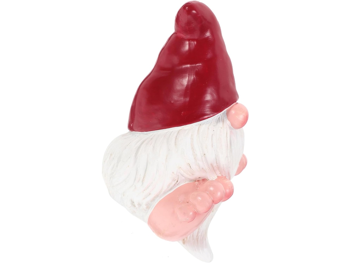 Figura Decorativa De Jardín De Kichouse: Gnomo De Resina Con Pies Grandes Y Gorro Rojo. Diseño Encantador Para Jardines