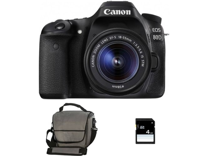 Kit Cámara Réflex CANON EOS 80D + 18-55 IS STM + Bolsa + SD 4Go