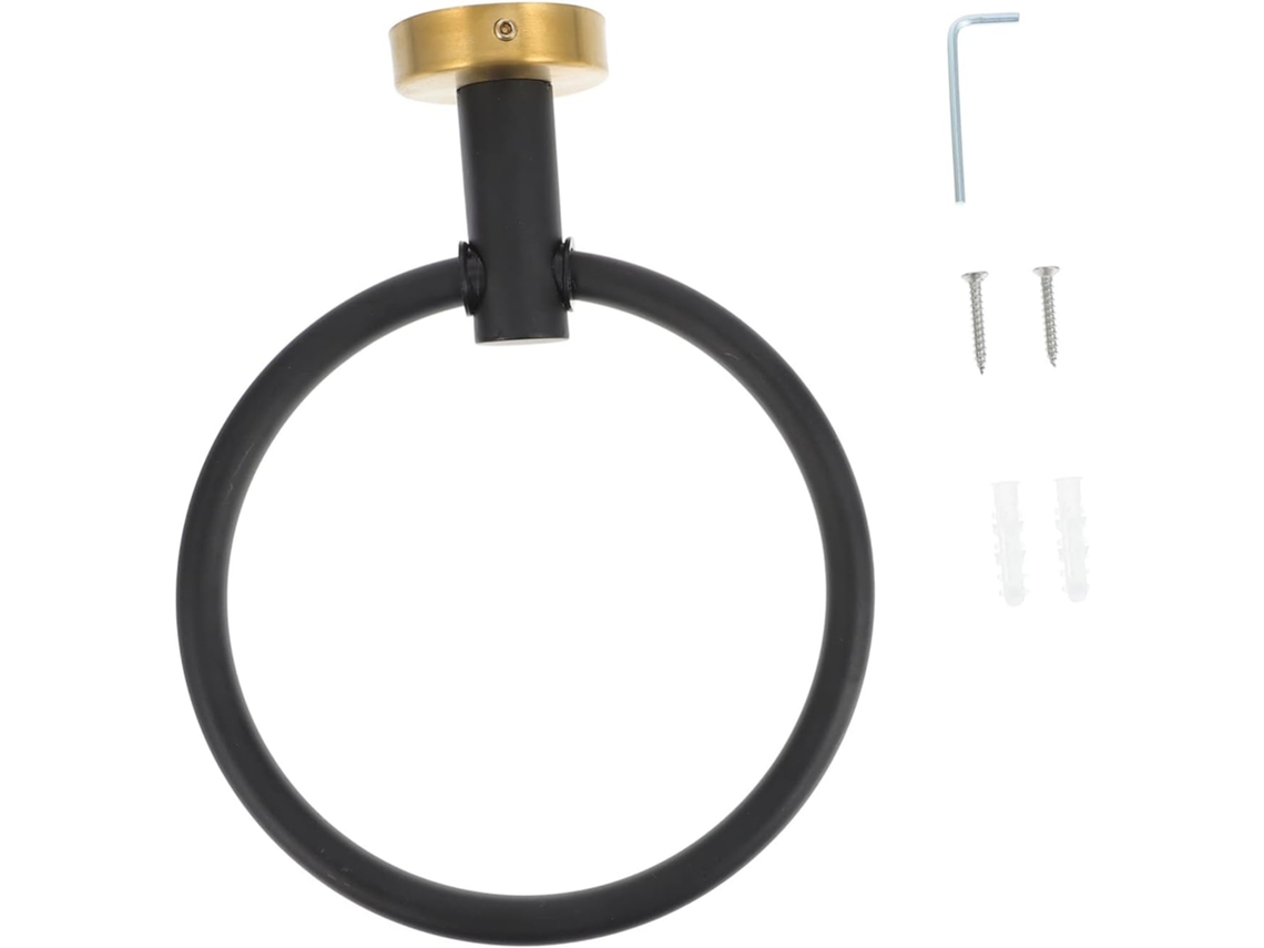 Negro Baño Cocina Juego Anillo Para Toallas