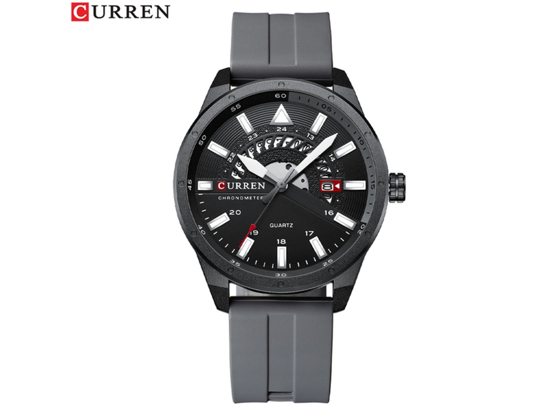 Reloj Deportivo De Cinta Para Hombre (gris), Reloj De Pulsera De Cuarzo Creativo Con Diseño Calado, Reloj Casual Con Calendario.