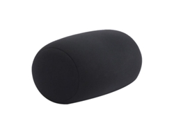2026-almohada Cilíndrica De Partículas De Espuma Color Sólido Suave Y Cómoda Para Cabeza Y Cuello 30x16cm Negro
