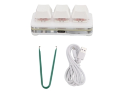 Mini Teclado Mecánico De 3 Teclas, Usb, Rgb, Personalizable, Programable Para Juegos Y Uso De Oficina, Blanco.