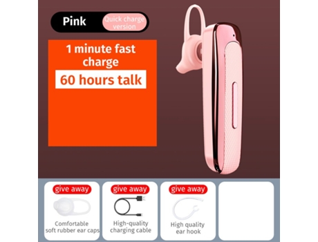 Kit Manos Libres Smart Wireless E03 Teléfono móvil universal Conducción comercial Mini Bluetooth Rosa