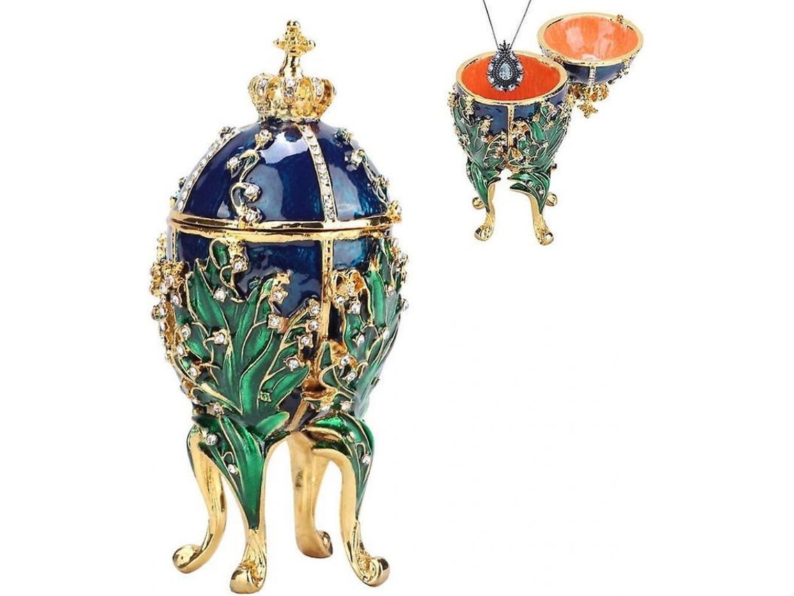 2026-caja De Joyería De Metal Con Esmalte Pintado A Mano, Estuche Para Collar Pulsera, Regalo De Pascua Decorativo Fabergé