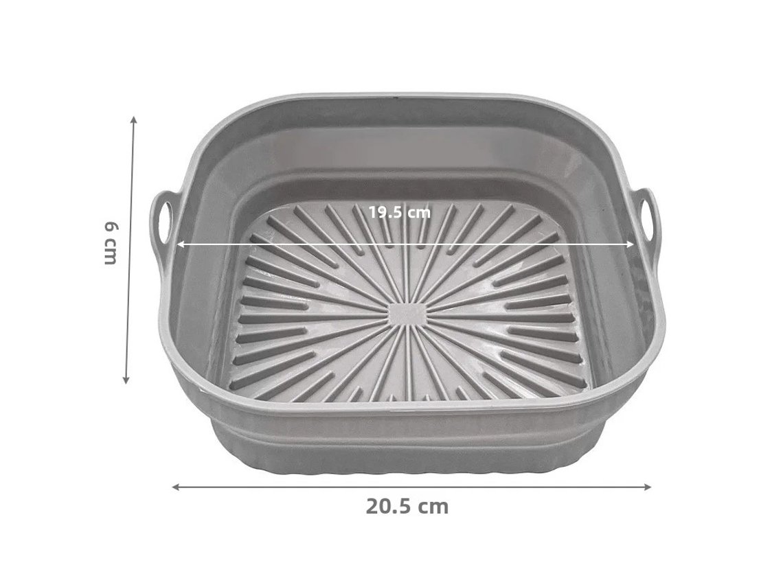 Freidora De Aire De Silicona Antiadherente Reutilizable De Grado Alimenticio (cuadrado Gris)