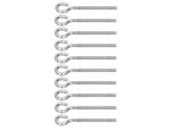 10 Ganchos De Anillo Roscados M6 De Acero Inoxidable 304 Para Suministros De Sombreado De Invernaderos