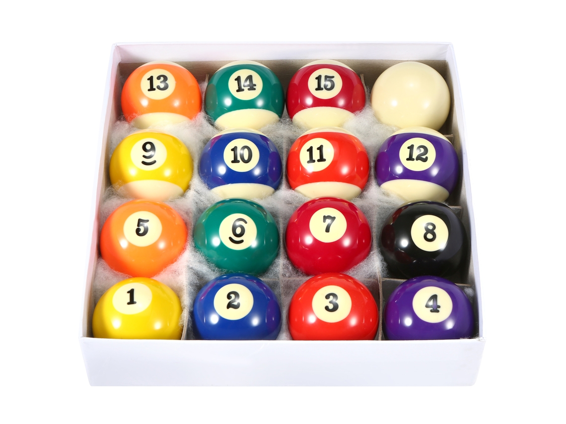 Juego De 16 Bolas De Billar American Standard, De 52,5 Mm/57,2 Mm, Tamaño Adulto, De Resina Sintética Duradera.