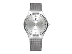 Reloj De Pulsera Para Hombre Wwoor Acero Inoxidable Resistente Al Agua (dial Blanco)