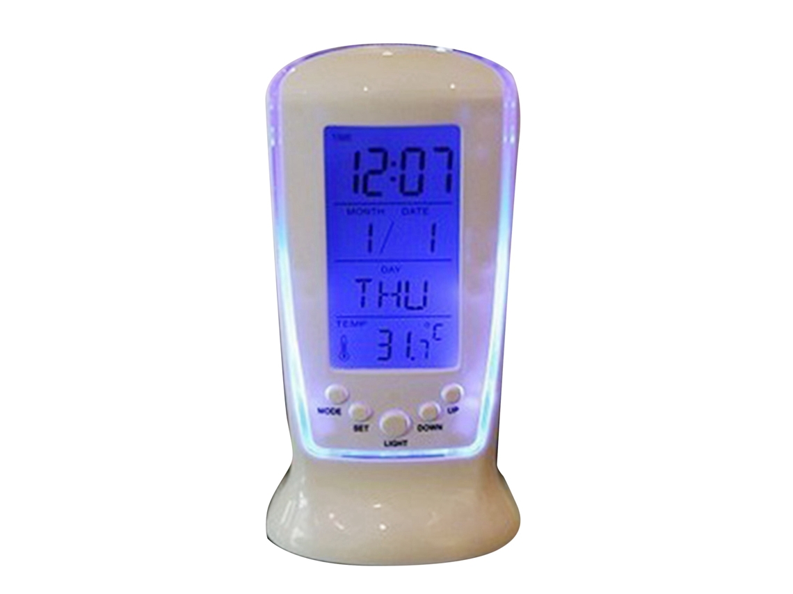 Reloj despertador digital con proyección y pantalla LED de espejo para dormitorio