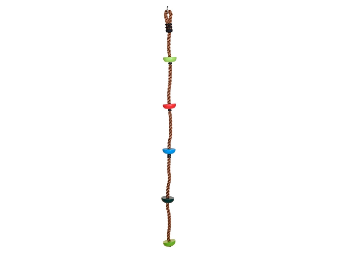 Cuerda de escalada de juguete de 2 metros de largo con reposapiés, ideal para exteriores. Merkloos