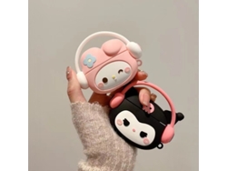 Funda protectora con diseño de Sanrio 3D Kuromi Melody para Airpods 4, 1, 2, 3 Pro y Pro2, fácil de transportar. Vayotoy.