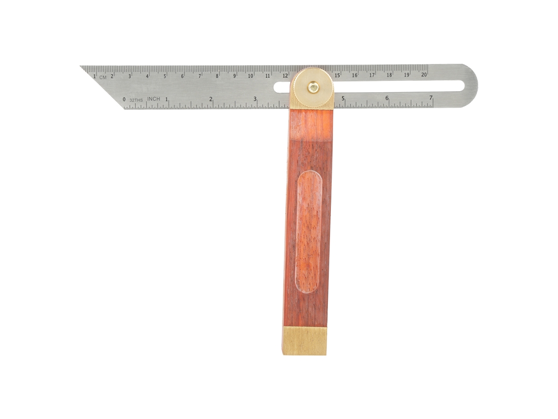 Regla De Acero Inoxidable Con Mango De Madera, Medidor De Ángulo Multiángulo Ajustable Para Carpinteros.