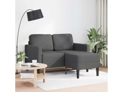 Sofá De 2 Plazas Con Chaise Longue En Forma L Gris Oscuro 125cm