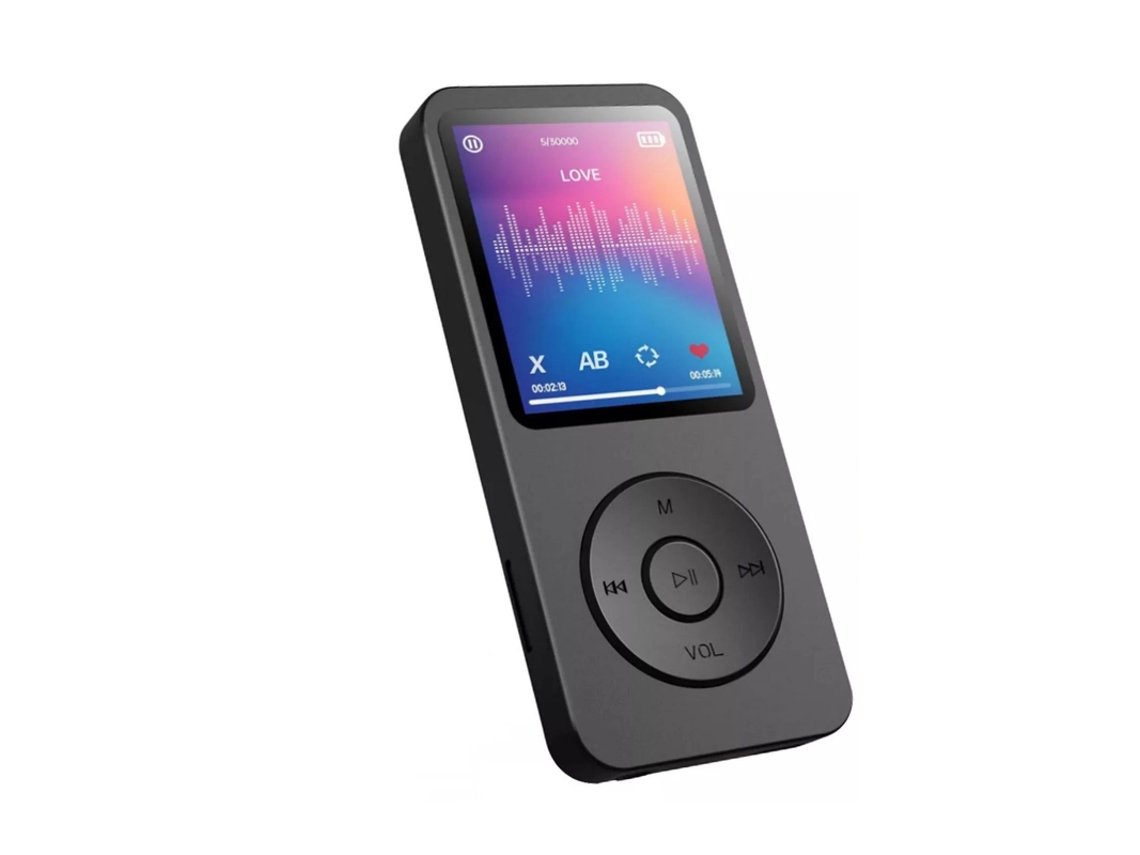 Reproductor MP3 portátil, 1,8'', Bluetooth 5.4, radio FM, grabación, deportes.