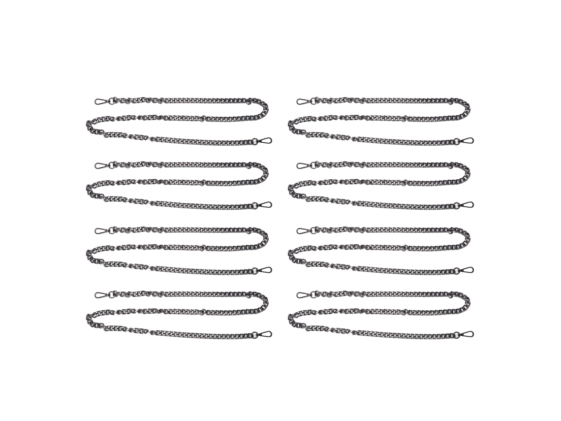 8 Piezas De Cadena Para Joyería Diy De 1,2 M De Aluminio Resistente Para Collares Y Pulseras, Color Plata Y Negro.