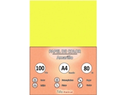 80Gr A4 Papel Amarillo 100 Hojas