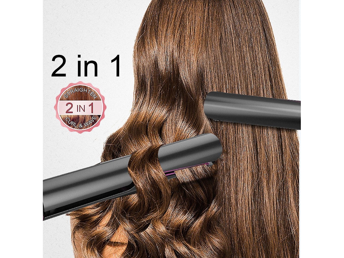 Plancha y rizador de pelo profesional 2 en 1 con placas de cerámica para peinar el cabello. Nostalgia88