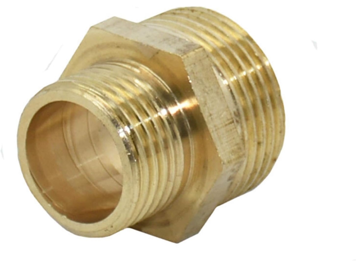 Adaptador de conector macho de latón para jardín de 3/4'' a 1/2'', cobre con rosca macho, tapa reductora, junta de tubería