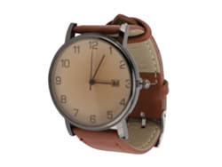 Reloj Analógico De Cuarzo Para Hombre Con Fecha, Correa De Piel Sintética Y Cristal Mineral Marrón.